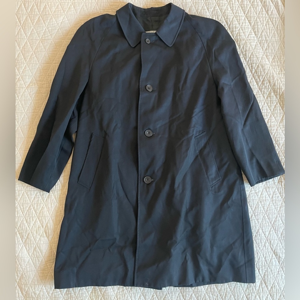Aquascutum Of London Made in England Vintage Showerproof Wool Overcoat Size 44 - Picture 1 of 5